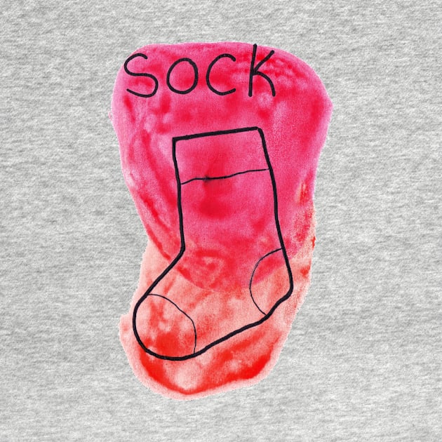 Red Watercolor Sock by saradaboru